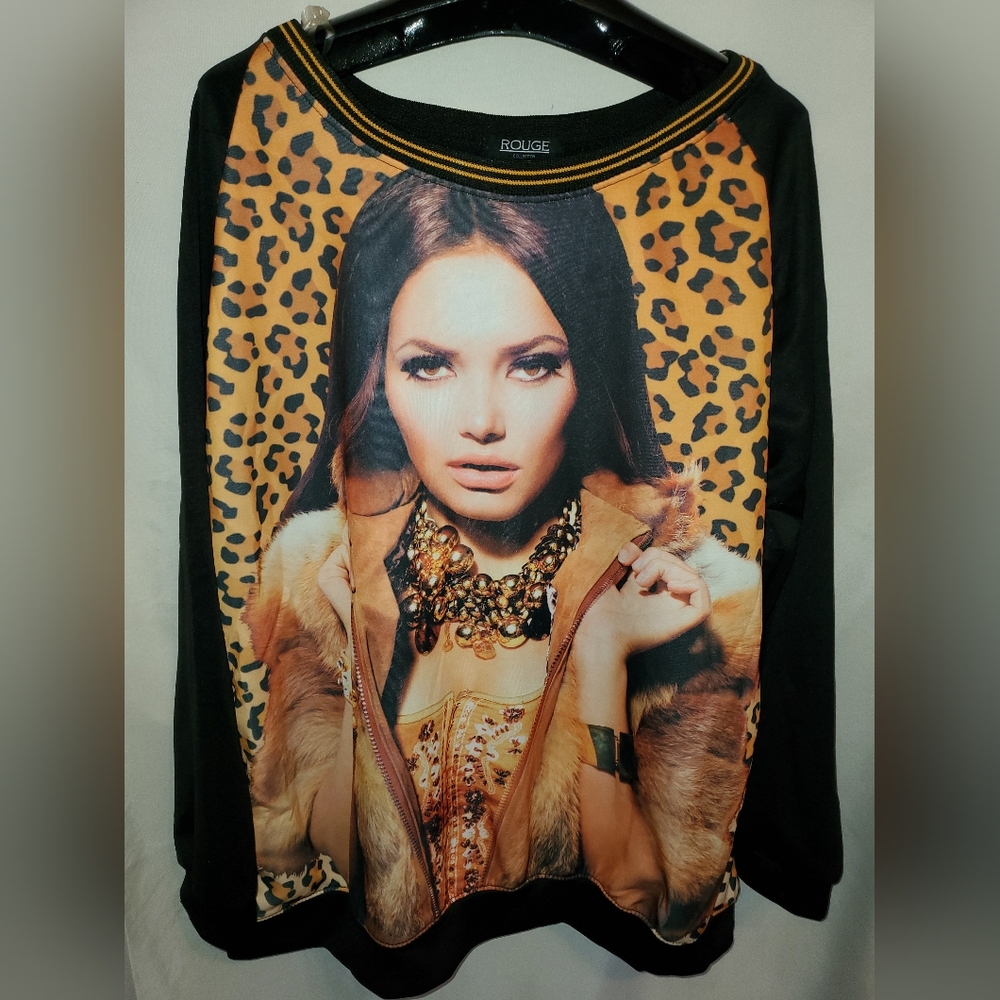 Rouge Helium Black and Tan Graphic Hoodie